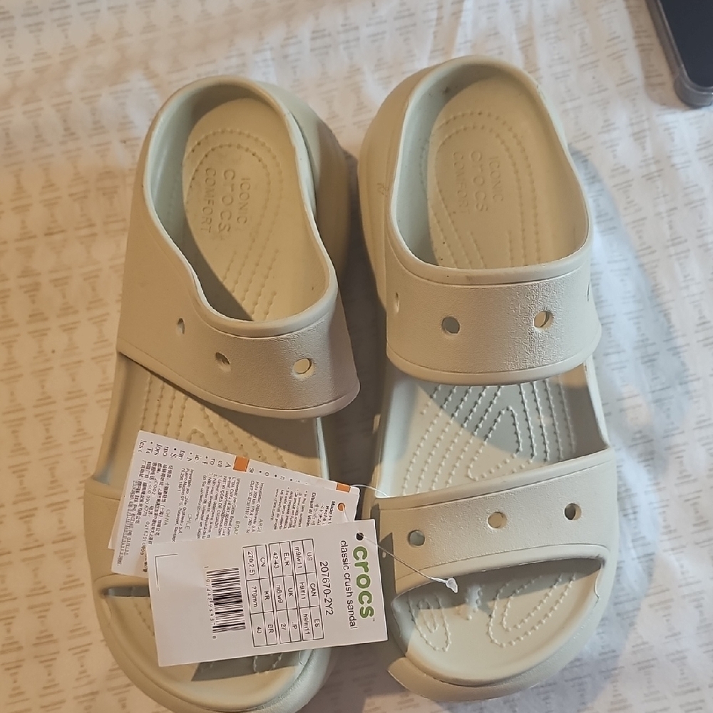 CROCS Cream Sandals Comfort Ergonomic Design